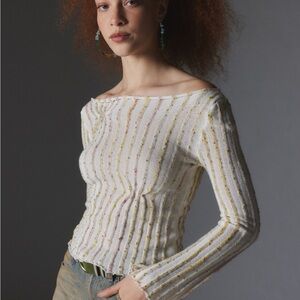 Silence + noise by Urban Outfitters Reagan Textured Boat Neck Sweater